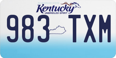 KY license plate 983TXM