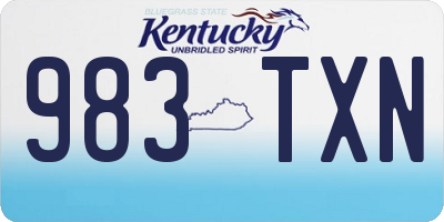 KY license plate 983TXN