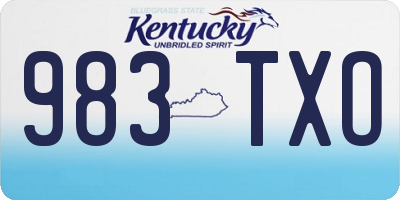 KY license plate 983TXO