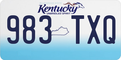 KY license plate 983TXQ