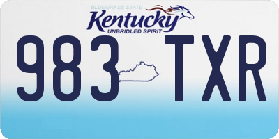 KY license plate 983TXR