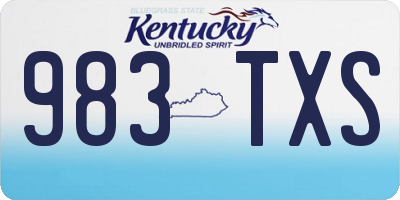 KY license plate 983TXS