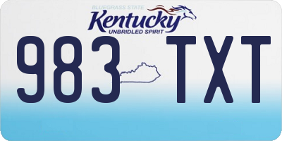 KY license plate 983TXT
