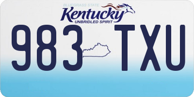 KY license plate 983TXU