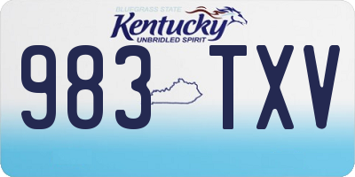 KY license plate 983TXV