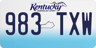 KY license plate 983TXW