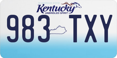 KY license plate 983TXY