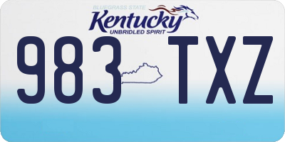 KY license plate 983TXZ