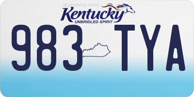 KY license plate 983TYA