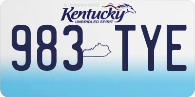 KY license plate 983TYE