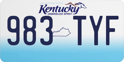 KY license plate 983TYF