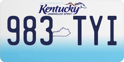 KY license plate 983TYI