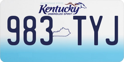 KY license plate 983TYJ
