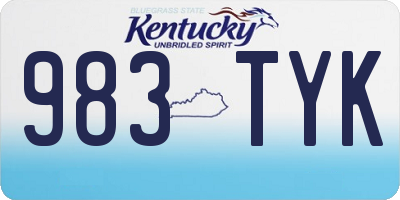 KY license plate 983TYK