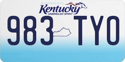 KY license plate 983TYO