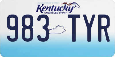 KY license plate 983TYR
