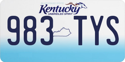 KY license plate 983TYS