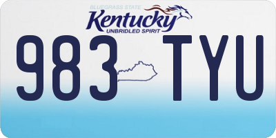 KY license plate 983TYU