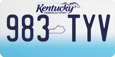 KY license plate 983TYV
