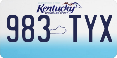 KY license plate 983TYX