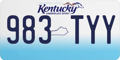 KY license plate 983TYY