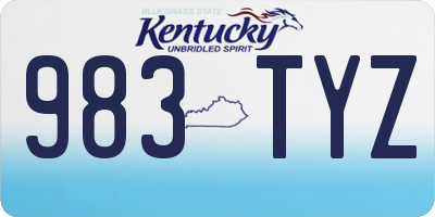KY license plate 983TYZ