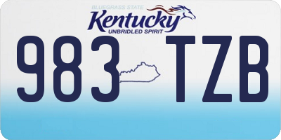 KY license plate 983TZB