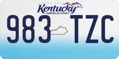 KY license plate 983TZC