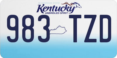 KY license plate 983TZD