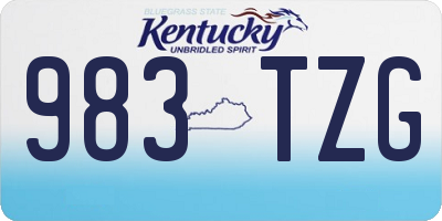 KY license plate 983TZG