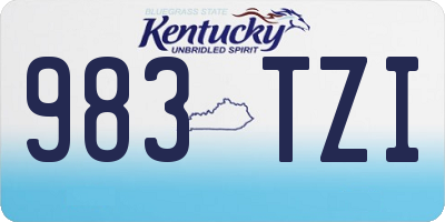 KY license plate 983TZI