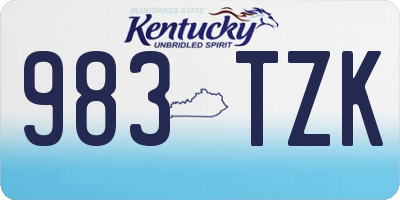 KY license plate 983TZK