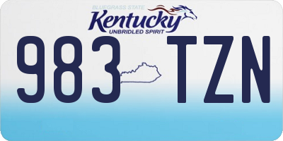KY license plate 983TZN