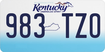 KY license plate 983TZO