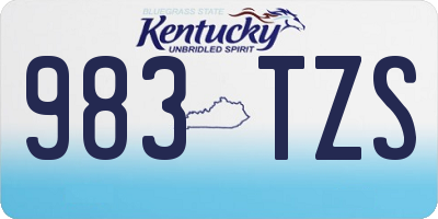 KY license plate 983TZS