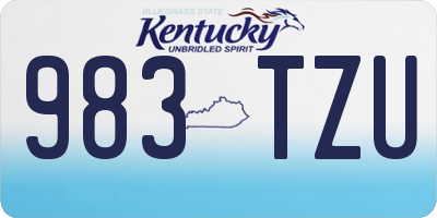 KY license plate 983TZU