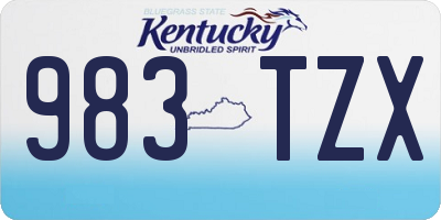 KY license plate 983TZX