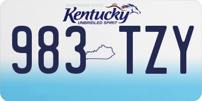 KY license plate 983TZY