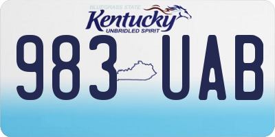 KY license plate 983UAB