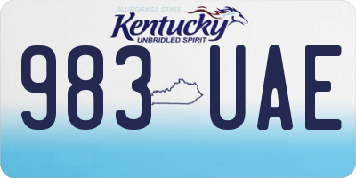 KY license plate 983UAE