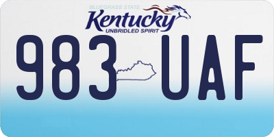 KY license plate 983UAF