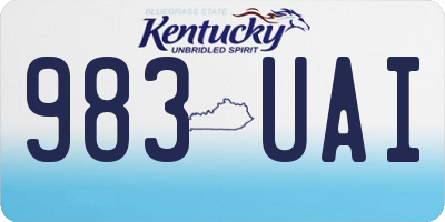 KY license plate 983UAI