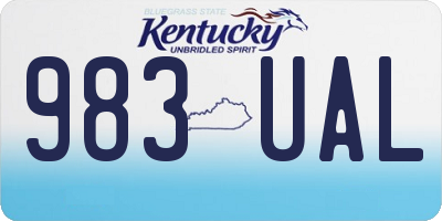 KY license plate 983UAL