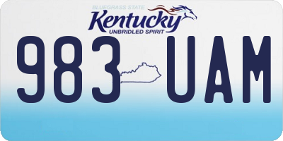 KY license plate 983UAM