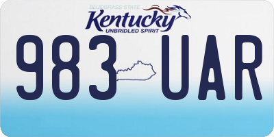 KY license plate 983UAR