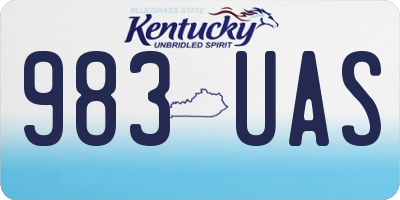 KY license plate 983UAS