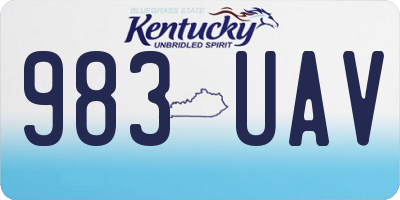 KY license plate 983UAV