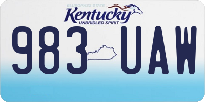 KY license plate 983UAW