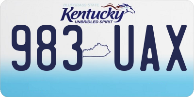 KY license plate 983UAX