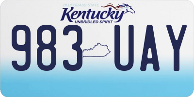 KY license plate 983UAY
